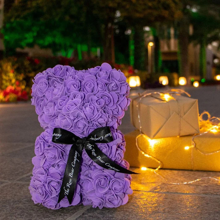 LUX rose bear   red & Purple 25cm