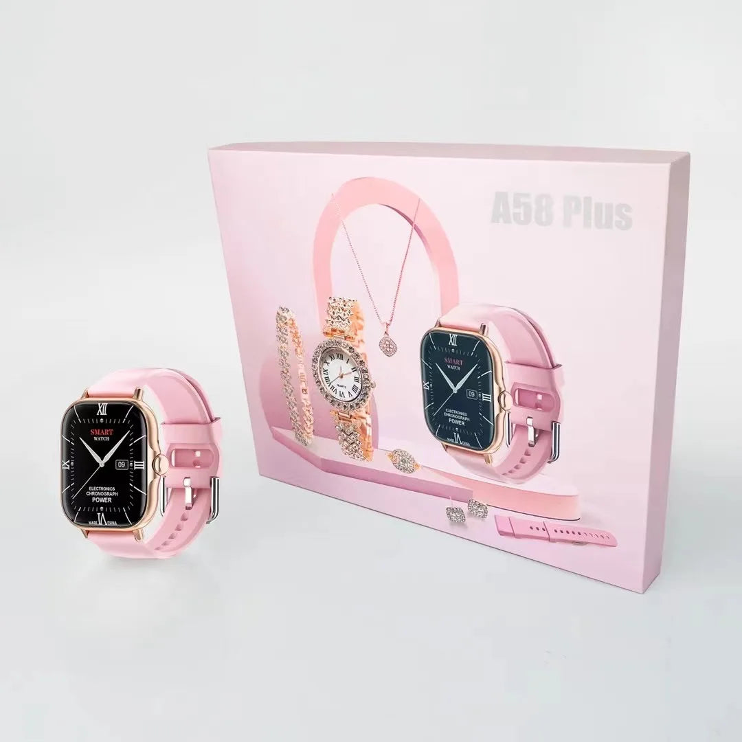 A58 Plus  6 IN 1 Smartwatch Set